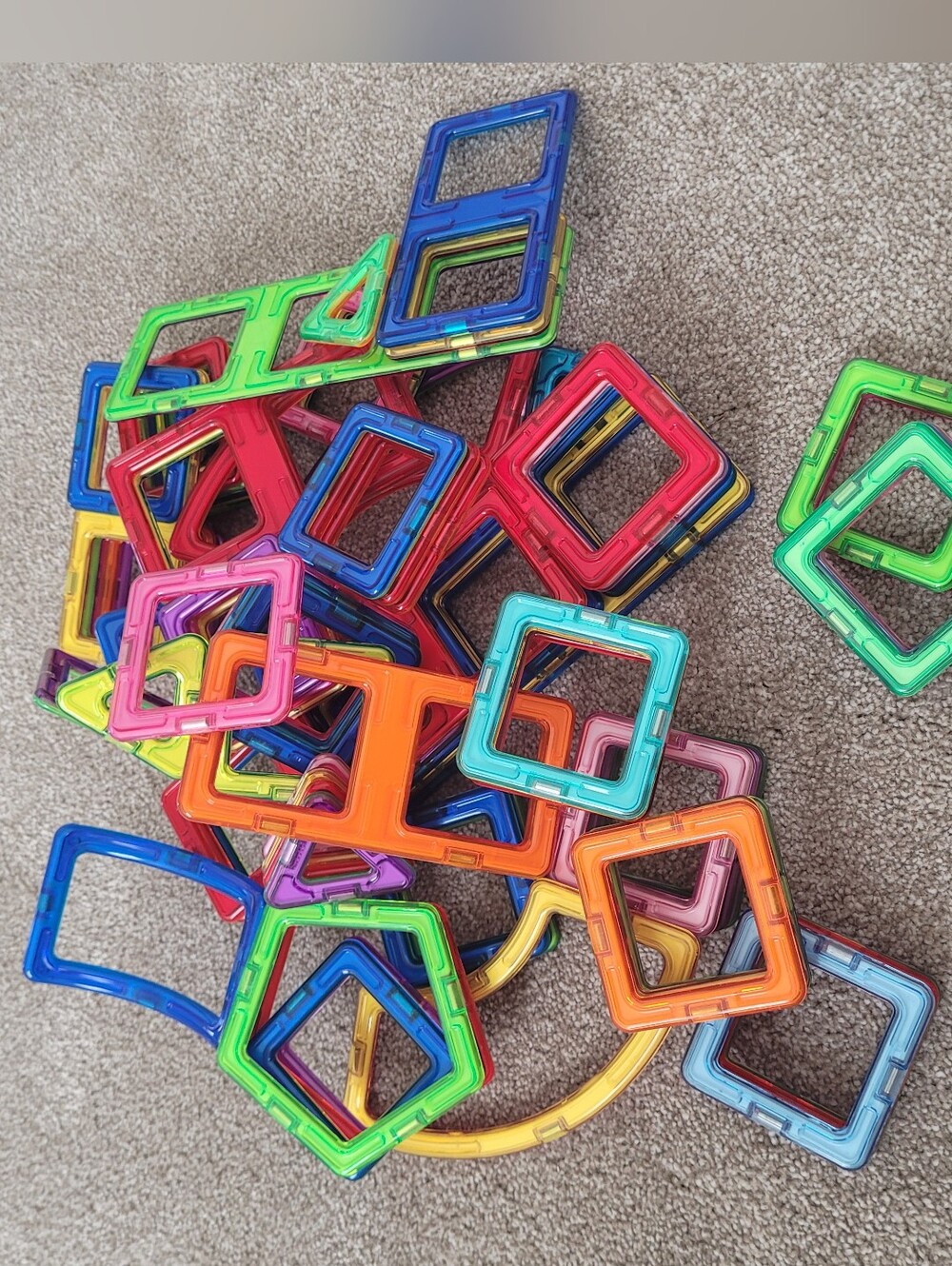 Magnetic Building Squares — Multi-Color Kids Construction Toy